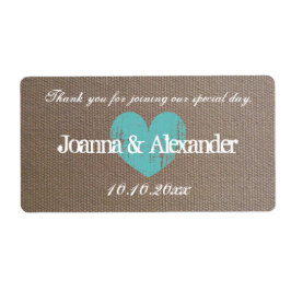 バーラップカントリー結婚シックのウォーターボトルのラベル ラベル