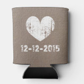 バーラップカントリー結婚シックの缶クーラーとハート 缶クーラー (裏面)