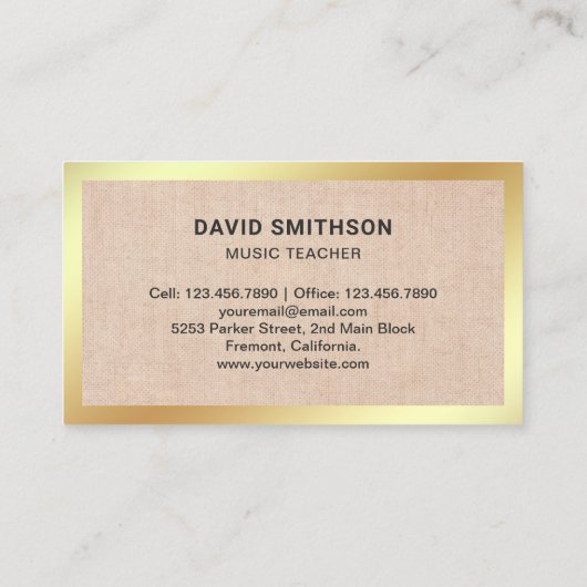 バーラップクラシーギターミュージック先生ギタリスト 名刺 (裏面)