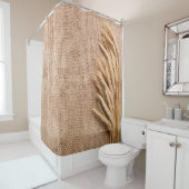 バーラップサックの国でカーテン小麦をシャワー素朴する シャワーカーテン (インサイチュ)