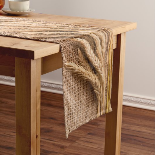 バーラップサックの国Fのテーブルランナー素朴小麦 ショートテーブルランナー (インサイチュ)
