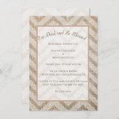 バーラップシェブロン結婚ズリハーサルディナー招待状 招待状 (正面/裏面)