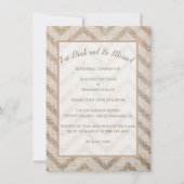 バーラップシェブロン結婚ズリハーサルディナー招待状 招待状 (正面)