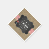 バーラップジンガムとシャルボードI do BBQカスタム スタンダードカクテルナプキン (角)