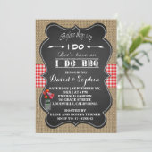 バーラップジンガム&シャルボードI do BBQ招待状 招待状 (スタンド正面)