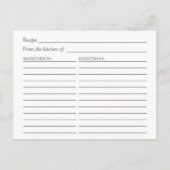 バーラップストリングライツレースブライダルシャワーレシピ ポストカード (裏面)