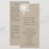 バーラップスノーフレーク結婚式 プログラム (正面/裏面)