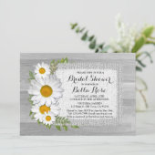 バーラップデイジー素朴ブライダルシャワーデイジー2 招待状 (スタンド正面)
