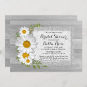 バーラップデイジー素朴ブライダルシャワーデイジー2 招待状 (正面/裏面)