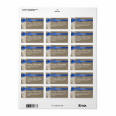 バーラップデザインホワイトレースブルーリボンアドレストラベル ラベル (フルシート)