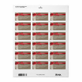 バーラップデザインホワイトレースレッドボウ住所 シール (フルシート)