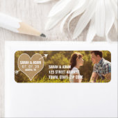 バーラップハート |日付素朴住所 シールの保存 ラベル (インサイチュ)