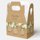 バーラップバラメイスンジャーブライダルシャワー特典ボックス フェイバーボックス (オープン)