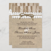 バーラップバ素朴ーンウッドトワイン結婚式招待状 招待状 (正面/裏面)