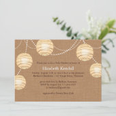 バーラップパーティーランタンベビーシャワー招待状 招待状 (スタンド正面)