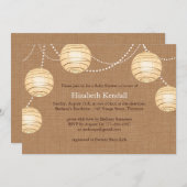 バーラップパーティーランタンベビーシャワー招待状 招待状 (正面/裏面)