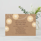 バーラップパーティーランタン結婚式招待状 招待状 (スタンド正面)
