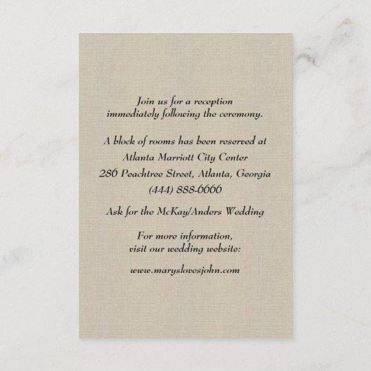 バーラップパープルフローラメーソンジャース結婚ズ詳細 エンクロージャーカード (裏面)