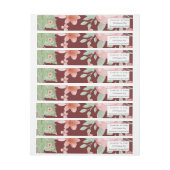 バーラップピンクのミント結婚花の封筒アドレス ラップアラウンドラベル (シート)