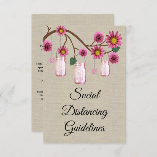 バーラップピンクフローラメイスンジャー安全対策 エンクロージャーカード (正面/裏面)