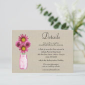 バーラップピンクフローラメイスンジャー結婚ズ詳細 エンクロージャーカード (スタンド正面)