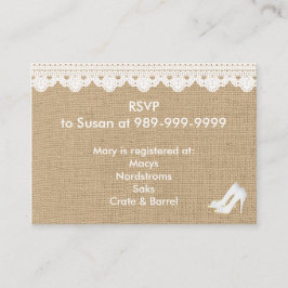 バーラップフェイクとレースのエンクロージャカード エンクロージャーカード