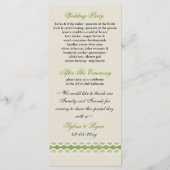 バーラップフェイクとレースライムカントリー結婚式 プログラム (裏面)