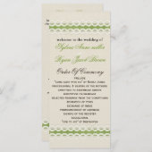 バーラップフェイクとレースライムカントリー結婚式 プログラム (正面/裏面)