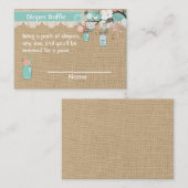 バーラップフェイクメイソンの瓶おむつラッフルインサート エンクロージャーカード (正面/裏面)