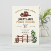 バーラップフェイク金ゴールドカウボーイファーストロデオ 招待状 (スタンド正面)