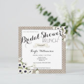 バーラップフラワーズブライダルシャワーブランチ招待状 招待状 (スタンド正面)
