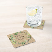 バーラップフローラシャルボードコースターマットウェディングパーティー スクエアペーパーコースター (インサイチュ)
