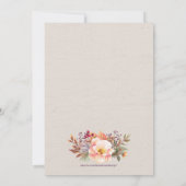 バーラップフローラ秋ガールベビーシャワー招待状 招待状 (裏面)