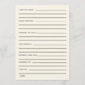 バーラップブライダルシャワーアドバイスウェルウィッシュカード アドバイスカード (裏面)