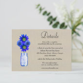 バーラップブルーフローラメイスンジャー結婚ズ詳細 エンクロージャーカード (スタンド正面)