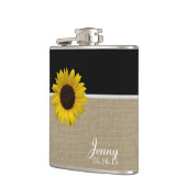 バーラッププリントとヒマワリ フラスク (左)