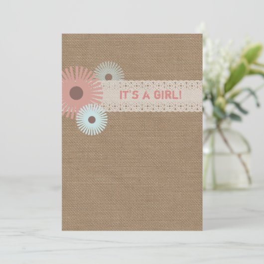 バーラップベビ刺激を受けたーシャワー招待状 招待状 (スタンド正面)