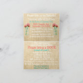 バーラップメイソンジャーターコイズベビーシャワー招待状 招待状 (内部)