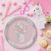 バーラップメイソンジャーブベイビーシャワー紙プレート ペーパープレート (パーティー)