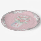 バーラップメイソンジャーブベイビーシャワー紙プレート ペーパープレート (アングル)