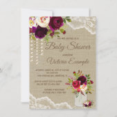 バーラップメイソンジャーベビーシャワー招待状 招待状 (裏面)