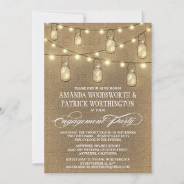 バーラップメイソンジャー婚約パーティ招待状 招待状