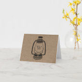 バーラップモインスパイアノグラム油ランタンノートカード カード (黄色い花)