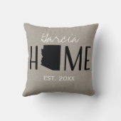 バーラップモノグラムのホーム州アリゾナ | クッション (裏面)