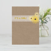 バーラップヤ刺激を受けたイルドラワーベビーシャワー招待状 招待状 (スタンド正面)