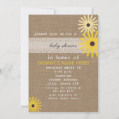 バーラップヤ刺激を受けたイルドラワーベビーシャワー招待状 招待状 (裏面)