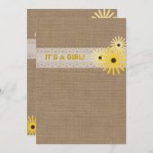 バーラップヤ刺激を受けたイルドラワーベビーシャワー招待状 招待状 (正面/裏面)