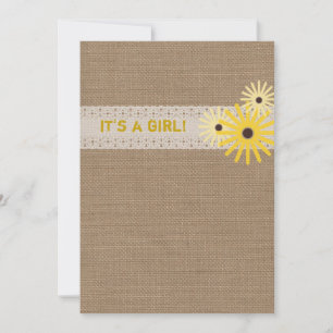 バーラップヤ刺激を受けたイルドラワーベビーシャワー招待状 招待状