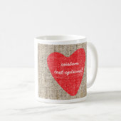バーラップレッドスタンプハートバレンタインコーヒーマグカップ コーヒーマグカップ (正面右)