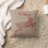 バーラップレッドトナカイ クッション (ブランケット)